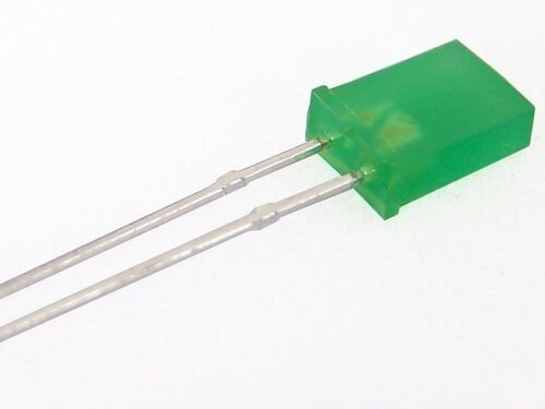 GREEN 5mm Rectangle FLAT LED Diffused Lens